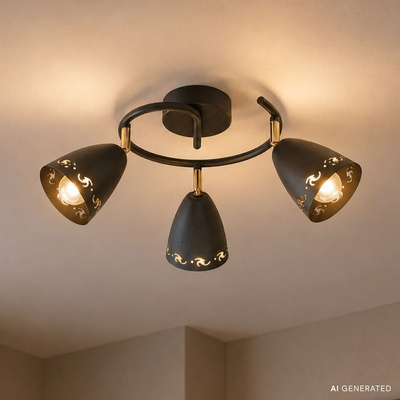 Lampa spirala sufitowa COTY 3x40W E14 czarna