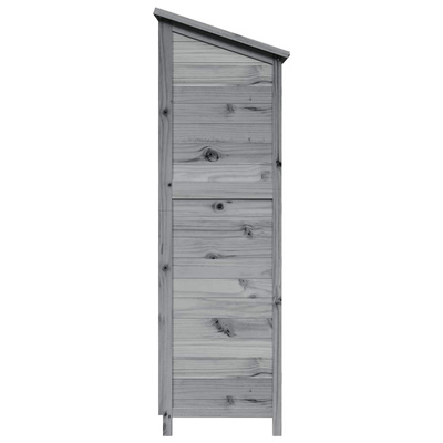 Shed ogrodowy z dachem Szary 59 x 56 x 176 cm Drewno Świerkowe
