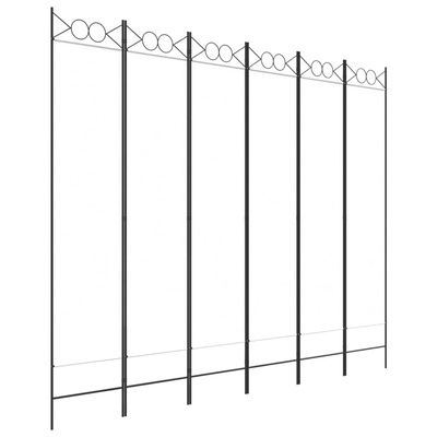 Parawan 6-panelowy, biały, 240x200 cm, tkanina