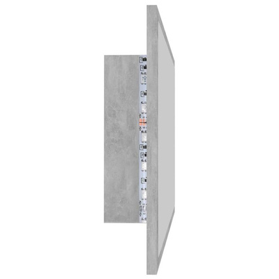 vidaXL Lustro łazienkowe LED, szarość betonu, 80x8,5x37 cm, akryl