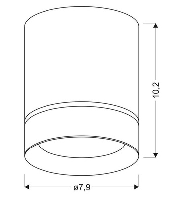 Lampa sufitowa oprawa czarna 15W GU10 Tuba 2282787