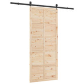Drzwi przesuwne naturalny 100 x 208 cm Lite drewno sosnowe