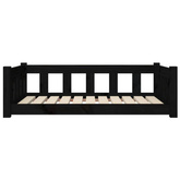 vidaXL Legowisko dla psa, czarne, 95,5x65,5x28 cm, drewno sosnowe