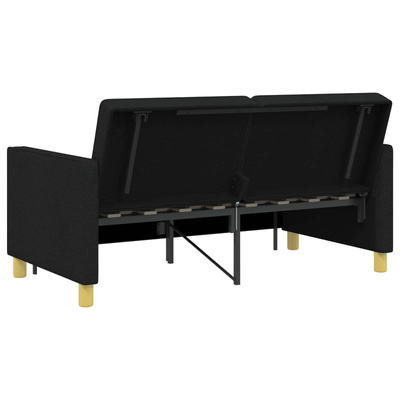 Rozkładana sofa Czarny tkanina