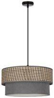 Lampa wisząca z abażurem Karrara czarna do salonu beżowo-szara E27