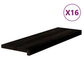 Stopnie schodowe 16 szt. brązowoczarne 80x30x2 cm lite drewno dębowe