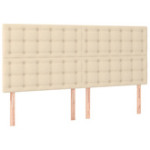 vidaXL Łóżko kontynentalne z materacem, kremowe, 200x200 cm, tkanina model standard