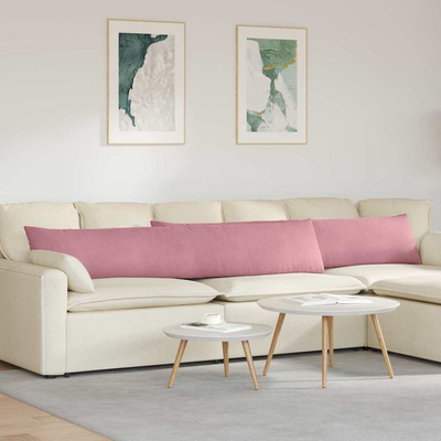 Poduszki na sofę 2 pcs Różowy 200 x 40 cm Tkanina sztruksowa