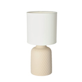 Lampka nocna Iner beżowa ceramiczna z abażurem