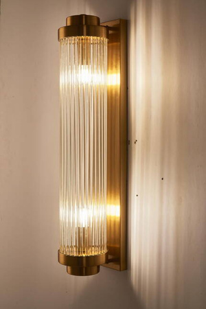 KINKIET ZŁOTY COLUMN STAL SZCZOTKOWANA