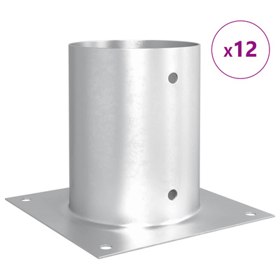 Okrągły kotwicy gruntowej 12 pcs srebrny 18 x 18 x 15 cm Metal