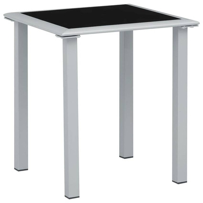 vidaXL Leżaki ze stolikiem, 2 szt., aluminium, zielone