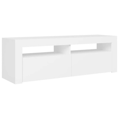 vidaXL Szafka pod TV z oświetleniem LED, biała, 120x35x40 cm