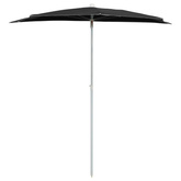 Półokrągły parasol ogrodowy na słupku, 180x90 cm, czarny