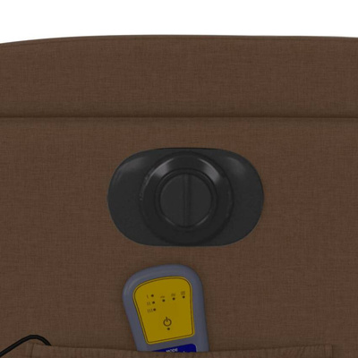 vidaXL Rozkładany fotel masujący, elektryczny, brązowy, tkanina