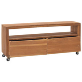 vidaXL Szafka z kółkami pod TV, 110x30x40 cm, lite drewno tekowe