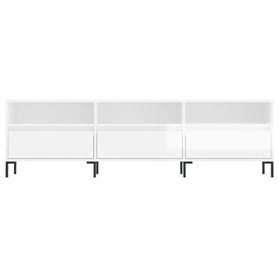 vidaXL Szafka pod TV, wysoki połysk, biała, 150x30x44,5 cm