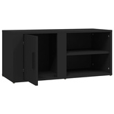 vidaXL Szafka pod TV, czarna, 80x31,5x36 cm, materiał drewnopochodny