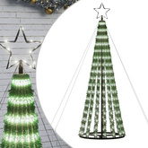 vidaXL Stożkowa choinka z lampek, 275 zimnych białych LED, 180 cm