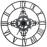 vidaXL Zegar ścienny, srebrny, 78 cm, metal