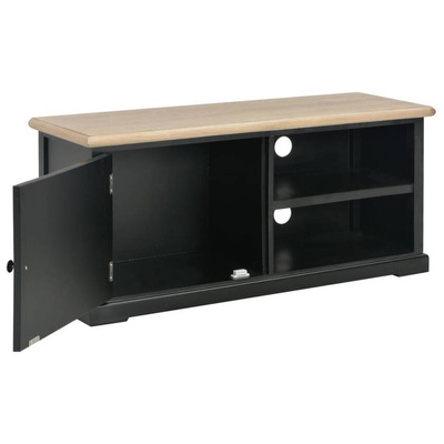 vidaXL Szafka pod TV, czarna, 90x30x40 cm, drewniana