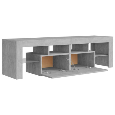 vidaXL Szafka pod TV z oświetleniem LED, szarość betonu 140x36,5x40 cm