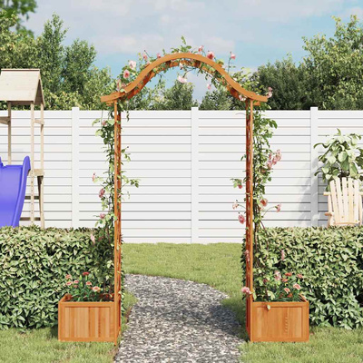 vidaXL Pergola ogrodowa z donicami, lite drewno jodłowe