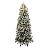 Sztuczna choinka z 300 lampkami LED, ośnieżona, 180 cm