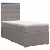 Łóżko z box spring LED z materacem Ciemnoszary 100 x 200 cm