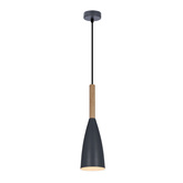 Lampa wisząca szara + drewno Trosa Ledea 50101266