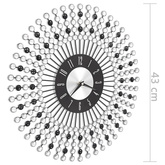 vidaXL Zegar ścienny, metal, 43 cm, czarny