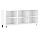 vidaXL Szafka pod TV, biała, wysoki połysk, 103,5x30x50 cm