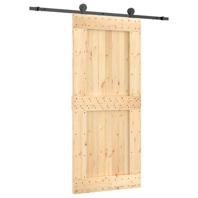 Drzwi przesuwne Naturalny i czarny 90 x 210 cm