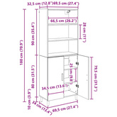 Highboard Dąb rzemieślniczy 69,5 x 32,5 x 180 cm