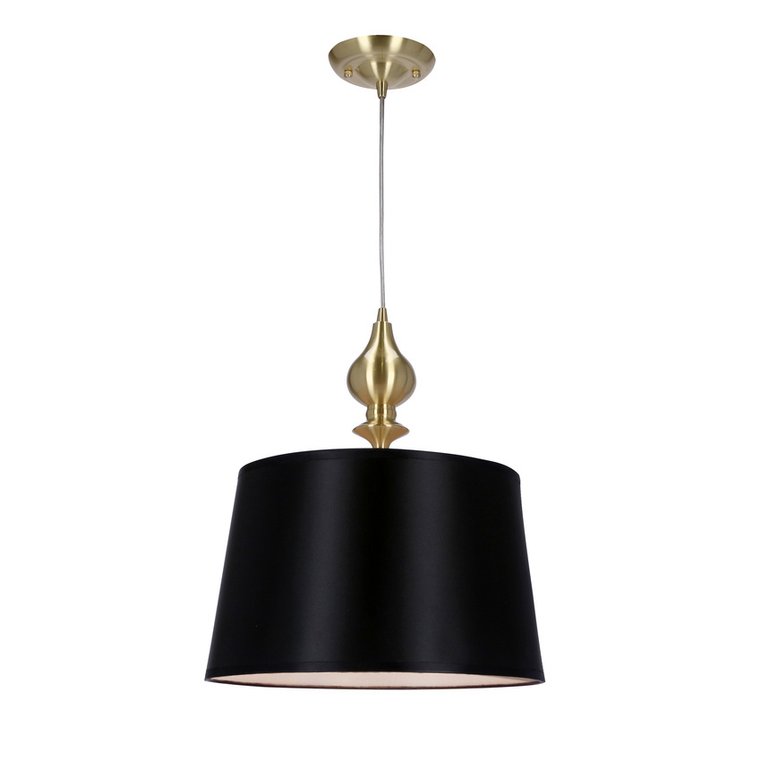 Lampa wisząca z abażurem Prima klasyczna czarna do salonu E27