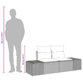 Sofa Ogrodowa z poduszką 184 x 62 x 69 cm polirattan