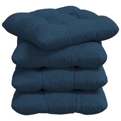 Poduszki na siedziska 4 pcs Niebieski 40 x 40 x 12 cm tkanina