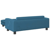 vidaXL Sofa dziecięca z podnóżkiem, niebieska, 100x50x30 cm, aksamit