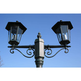 Stojąca lampa ogrodowa 2-ramienna, 215 cm, ciemnozielona/czarna