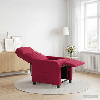 Fotel recliner Czerwone wino Welur
