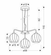Larix lampa wisząca chromowy 3x40w e27 klosz biały 33-23834