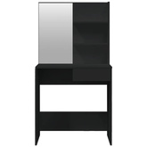 vidaXL Toaletka z lustrem, czarna, 74,5x40x141 cm