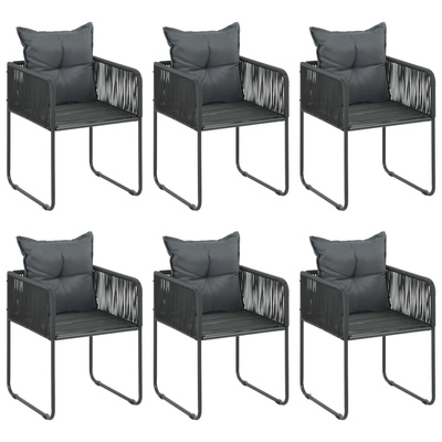 vidaXL 7-częściowy zestaw mebli ogrodowych, rattan PVC, czarno-brązowy