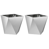 Donica 2 pcs Srebrny 50 x 50 x 50 cm Stal Galwanizowana