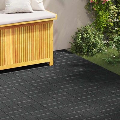 Kamień kroczący 6 pcs Czarny 40,5 x 40,5 x 2 cm Guma