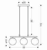 Carrine lampa wisząca drewniany 3x40W E14 klosz biały  33-37435