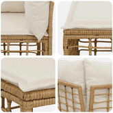 Ogrodowy loveseat 2 szt. 2-osobowy Naturalny i Kremowy Biały