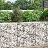 Wysokie donice gabionowe, 3 szt., 30x30x100 cm, żelazo