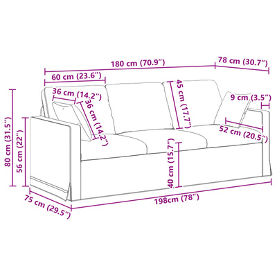 Sofa Jasnozielony 198 x 78 x 80 cm Aksamit