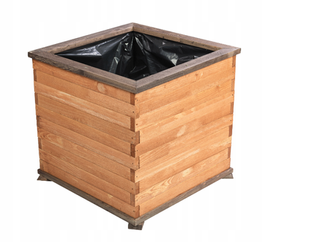 Wielka kwadratowa donica na kwiaty ogrodowe z drewna kwietnik tik DK41